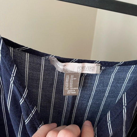 Navy blue and white stripes cami top - Picture 4 of 5